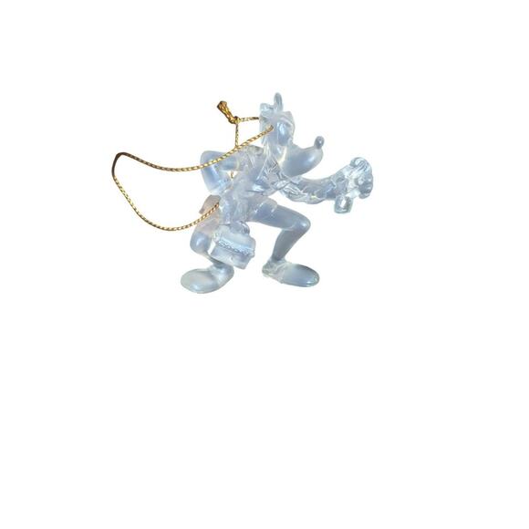 Vintage Disney Scrooge Goofy Christmas Ornament Clear Plastic 2 1/2” Tall - Picture 1 of 3